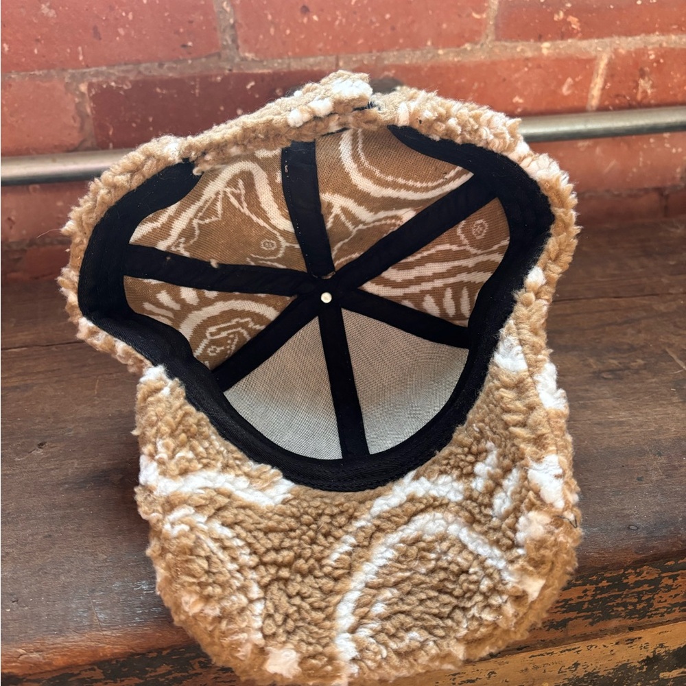 Patrick Church - Textured Teddy Sherpa Baseball Cap - Camel & Cream - Picture 3 of 3